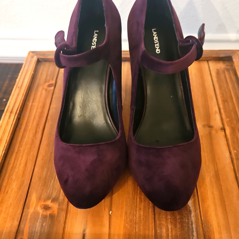 Lands'end Purple Mary Jane heels